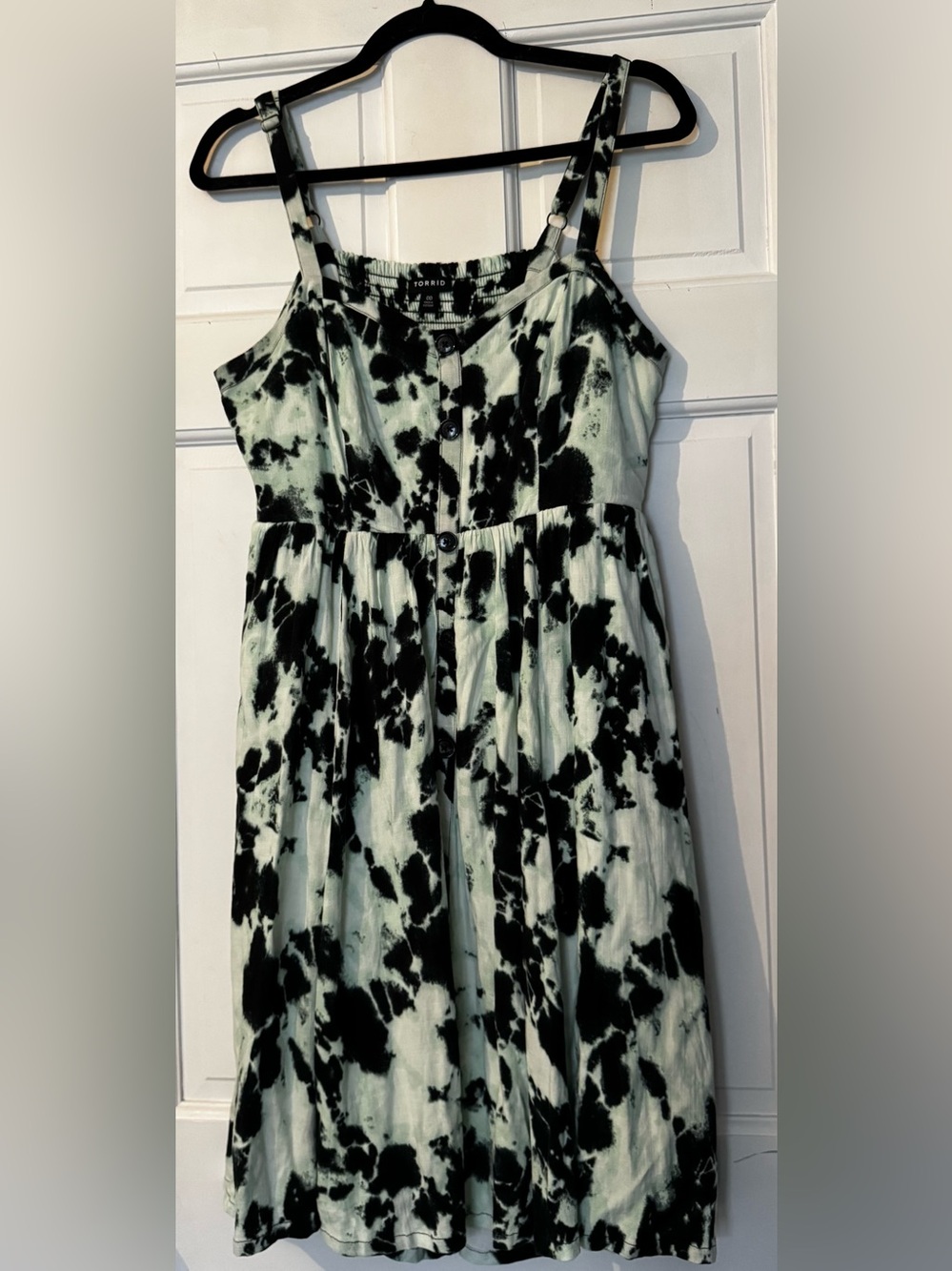 Torrid Black and Mint Tie-Dye Skater Dress